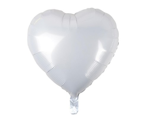 Balon foliowy serce białe 46cm 100szt