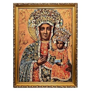 OBRAZ HAFTOWANY MATKA BOŻA CZĘSTOCHOWSKA 42/32CM