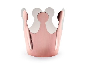 PARTY KORONA RÓŻOWE ZŁOTO 6CM 6SZT