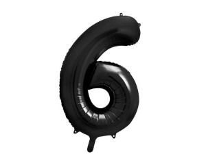BALON FOLIOWY 6 CZARNY 86CM
