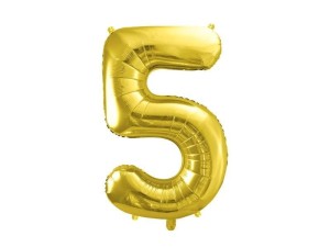 BALON FOLIOWY 5 JASNY ZŁOTY 72CM