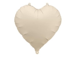 BALON FOLIOWY SERCE 45CM JASNY BEŻ
