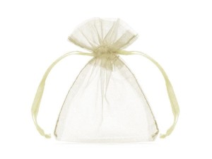 WORECZKI Z ORGANZY KREMOWY 10CM 10SZT, PARTYDECO