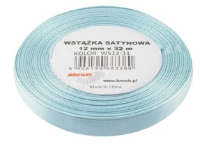 WSTĄŻKA SATYNOWA BŁĘKITNA 12MMX32M
