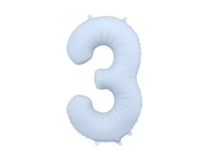 BALON FOLIOWY CYFRA 3 86CM MGLISTY NIEBIESKI