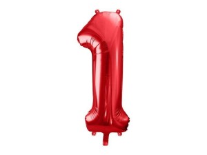 BALON FOLIOWY 1 CZERWONY 86CM