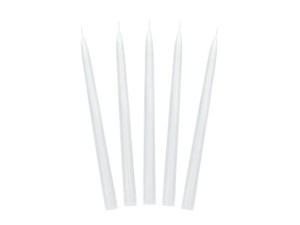 ŚWIECA STOŻKOWA MATOWA BIAŁY 24CM 10SZT