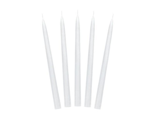Świeca stożkowa matowa biały 24cm 10szt