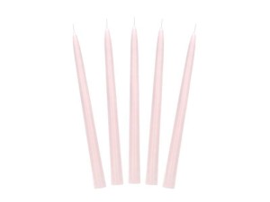 ŚWIECA STOŻKOWA MATOWA BRUDNY RÓŻ 24CM 10SZT
