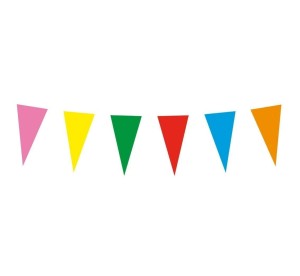 GIRLANDA PAPIEROWE FLAGI WIELOKOLOROWE 10M