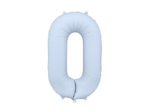 BALON FOLIOWY CYFRA 0 86CM MGLISTY NIEBIESKI