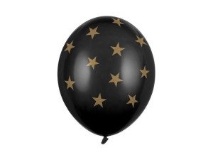 BALONY GWIAZDKI PASTEL BLACK 30CM 6SZT