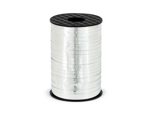 WSTĄŻKA PLASTIKOWA SREBRNA 5MMX225M, PARTYDECO