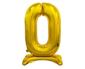 BALON FOLIOWY B&C CYFRA STOJĄCA 0 ZŁOTA 74CM