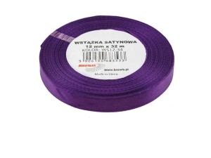 WSTĄŻKA SATYNOWA FIOLETOWA 12MMX32M