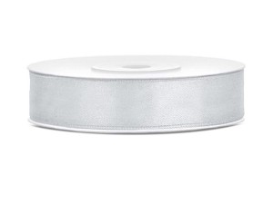 TASIEMKA SATYNOWA SREBRNY 12MM/25M