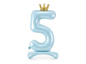 STOJĄCY BALON FOLIOWY 5 BŁĘKITNY 84CM