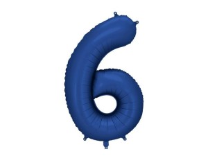 BALON FOLIOWY CYFRA 6 86CM GRANAT