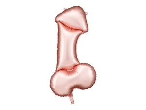 BALON FOLIOWY PENIS RÓŻOWE ZŁOTO 55.5X112CM