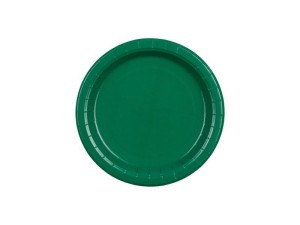 TALERZYKI PAPIEROWE CIEMNY ZIELONY 18CM 6SZT