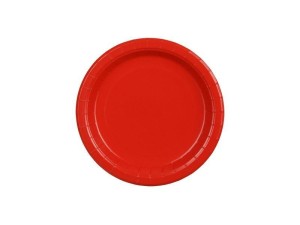TALERZYKI PAPIEROWE CZERWONE 18CM 6SZT