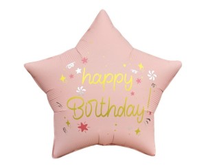BALON FOLIOWY GWIAZDA HAPPY BIRTHDAY 44CM