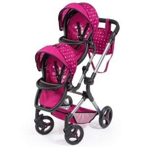 WÓZEK DLA BLIŹNIAKÓW RÓŻOWY TWIN NEO, BAYER DESIGN