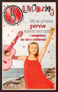 KARTKA OKOLICZNOŚCIOWA URODZINY 8 DZIEWCZYNKA