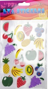 ZESTAW NAKLEJEK EVA OWOCE 20SZT, FRESH