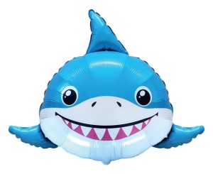 BALON FOLIOWY UŚMIECHNIĘTY REKIN 60CM
