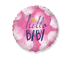 BALON FOLIOWY HELLO BABY GIRL 45CM