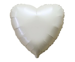BALON FOLIOWY SERCE SATYNOWE KREMOWE 45CM