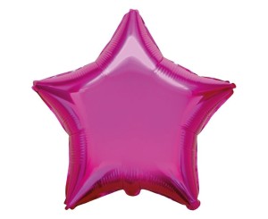 BALON FOLIOWY GWIAZDA CIEMNORÓŻOWY 45CM