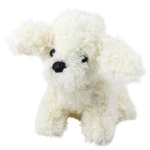 PUDEL MINIATUROWY PLUSZOWY BIAŁY 20CM, LEANTOYS