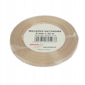WSTĄŻKA SATYNOWA MIGDAŁOWA 6MM X 32M