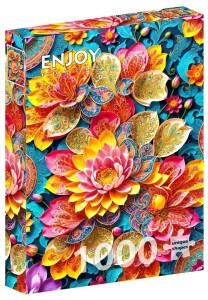 PUZZLE 1000 KOLOROWE LILIE WODNE, ENJOY