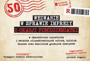 ZAPROSZENIE URODZINY 50 ZA-107 (10SZT.)