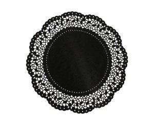 SERWETKA DEKORACYJNA CZARNA 36CM 6SZT