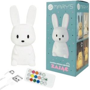 LAMPKA NOCNA LED RGB+WW + R/C ZAJĄC MAŁY BIAŁY