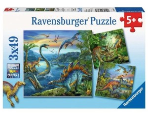 PUZZLE 3X49 FASCYNACJA DINOZAURAMI, RAVENSBURGER