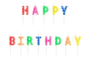 ŚWIECZKI URODZINOWE HAPPY BIRTHDAY 2.5CM 13SZT