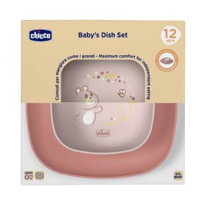 ZESTAW 2 TALERZY BRZOSKWINIOWY 12M+, CHICCO