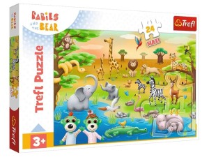 PUZZLE 24 MAXI BOBASKI I ZWIERZĘTA TREFL, TREFL