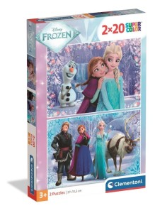 PUZZLE 2X20 SUPER KOLOR FROZEN, CLEMENTONI