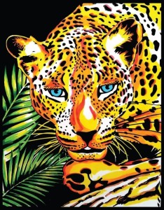 KOLOROWANKA WELWETOWA 47X35CM LEOPARD
