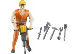 FIGURKA ROBOTNIKA Z AKCESORIAMI, BRUDER