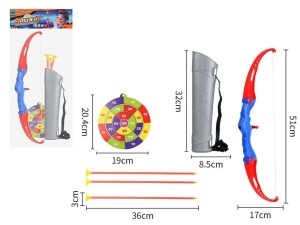 ZESTAW Z ŁUKIEM 51CM + TARCZA + 3 STRZAŁY POLYBAG