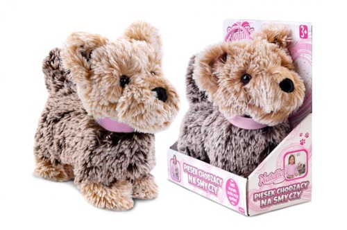 Piesek chodzący na smyczy brązowy, Artyk