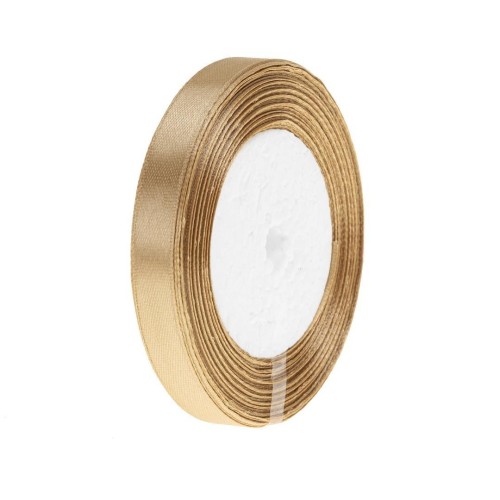 Wstążka satynowa 186 ciemny złoty 12mm/32m