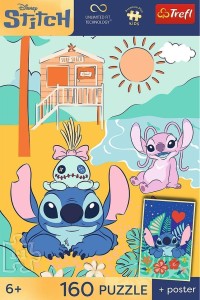 PUZZLE 160 STITCH NA FALI + PLAKAT TREFL, TREFL